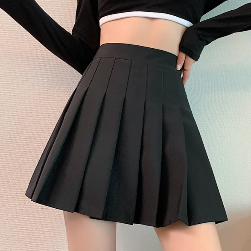 Classic Women Skirt Preppy Style Mini Skirts Chic Student Pleated Skirt Harajuku Uniforms Ladies Girls Dance Skirt With Lining