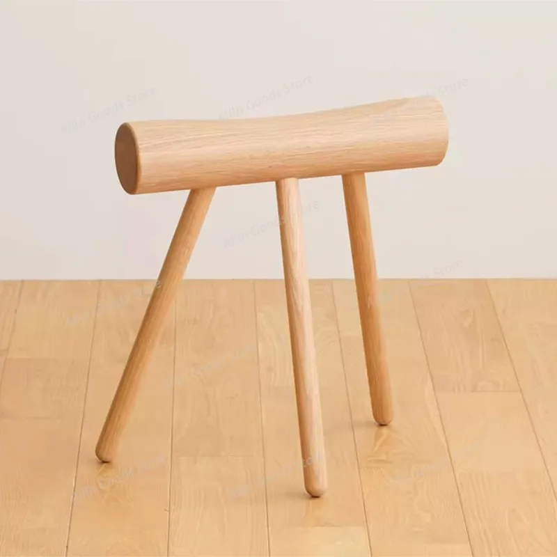 Japanese Solid Wood Shoe Changing Bench Foldable Long Seat Household Door Rest Stand Creative Personality Oak Dressing Footrest
