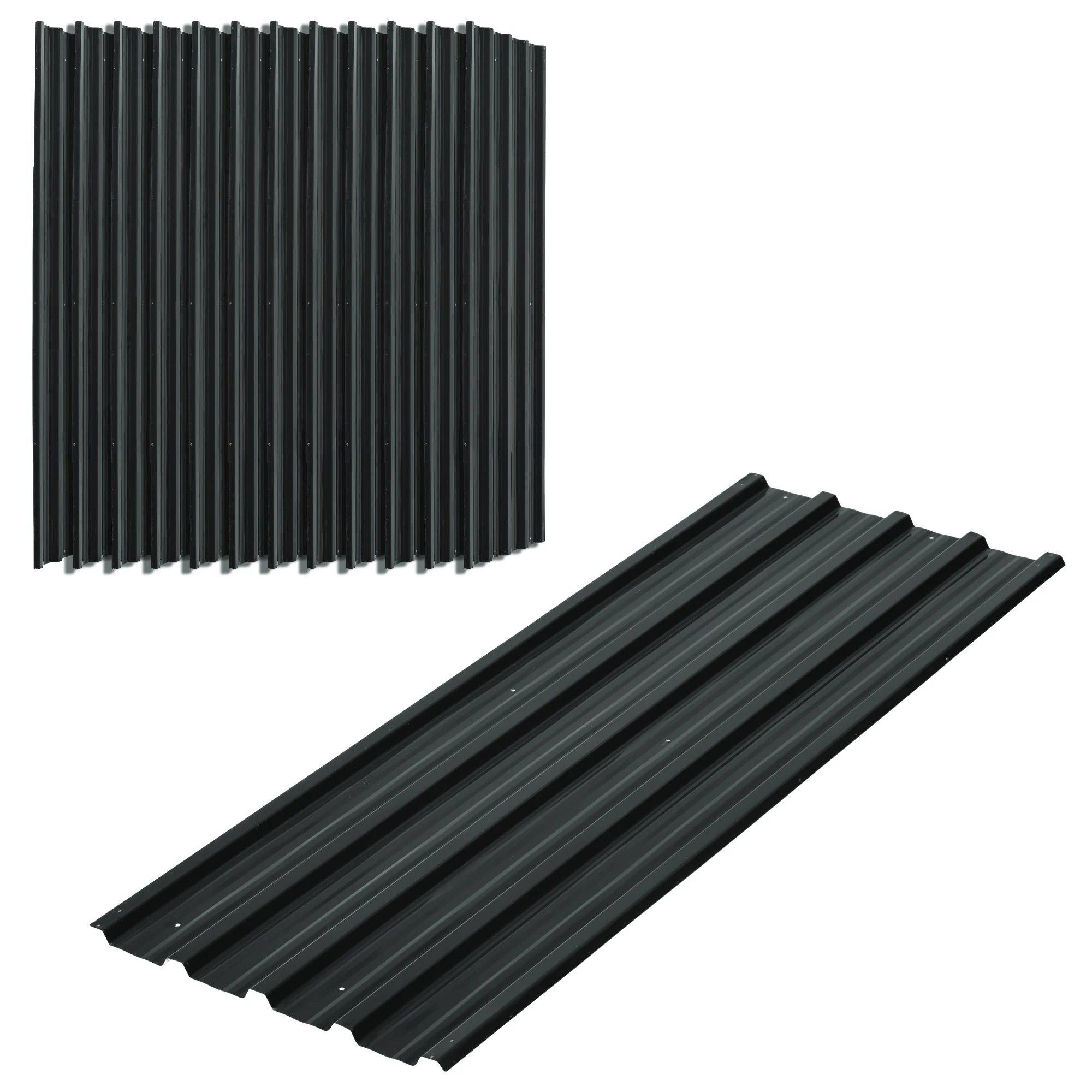 Outsunny Set van 12 gegalvaniseerde stalen dakpanelen 129X45Cm