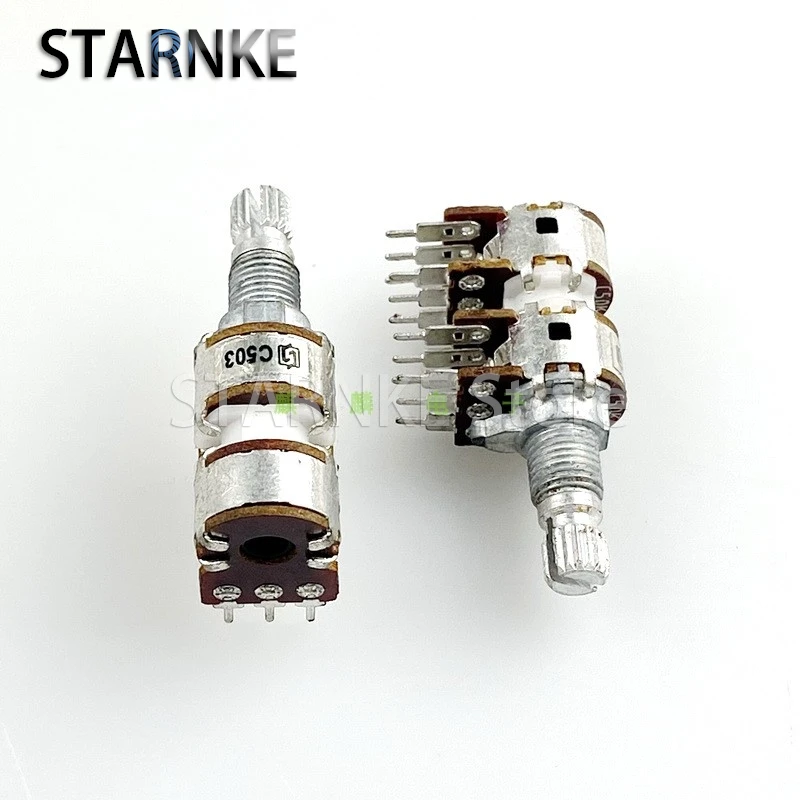 2 sztuki 12 typ 4 Link C50K C503 wzmacniacz mocy Audio 4-kanałowy potencjometr regulacji głośności 12-pinowy wałek kwiatowy 15mm
