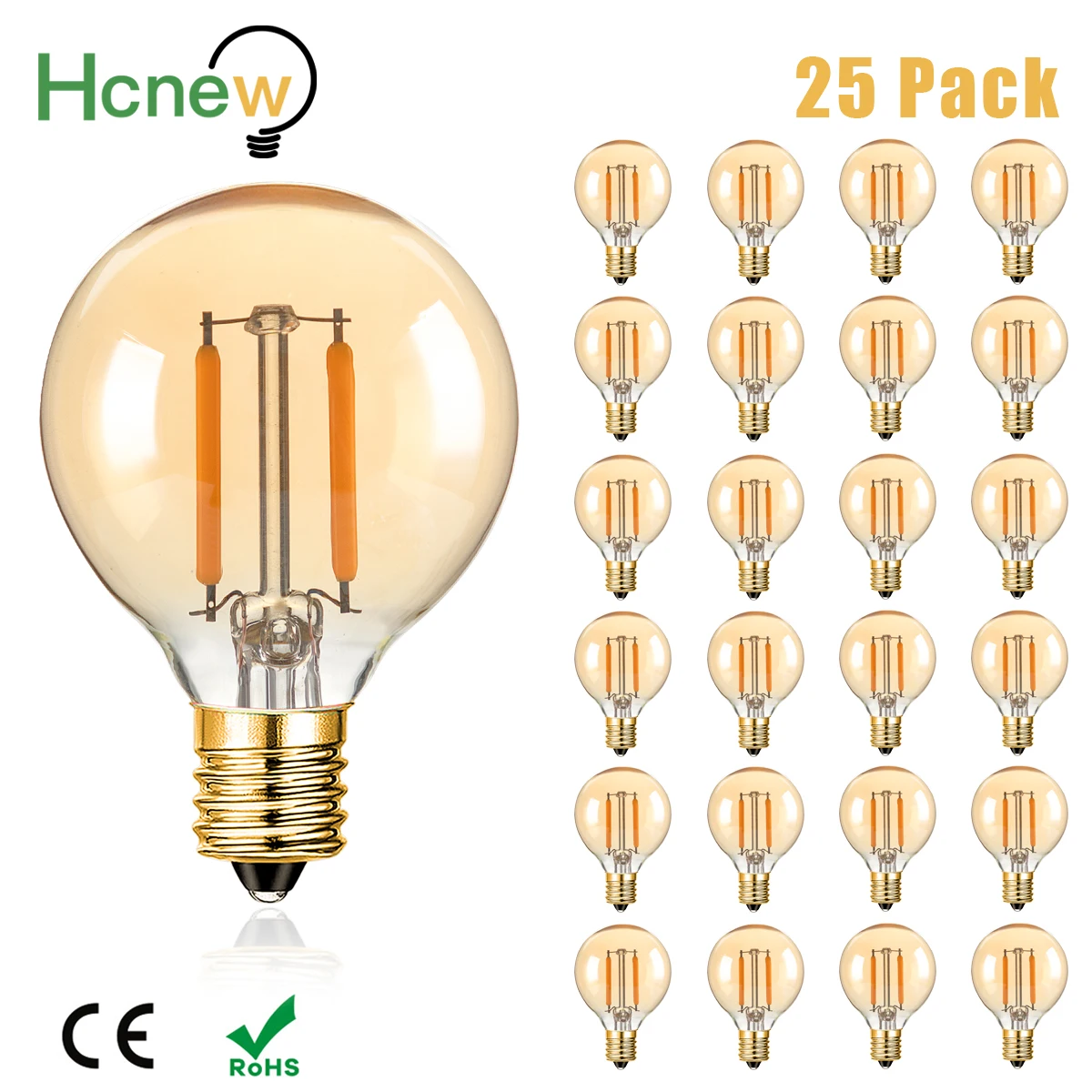 

Amber G40 Led Bulb E14 220V 1.5W Replaceable Dimmable Filament Lamp Warm White Chandelier Bulbs Indoor Vintage Decoration Light