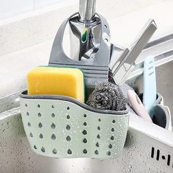 Kitchen Storage Drain Basket Soap Sponge Holder Kitchen Sink Holder Adjustable Sponge Shelf Hanging Drain Basket Kitchen Tools