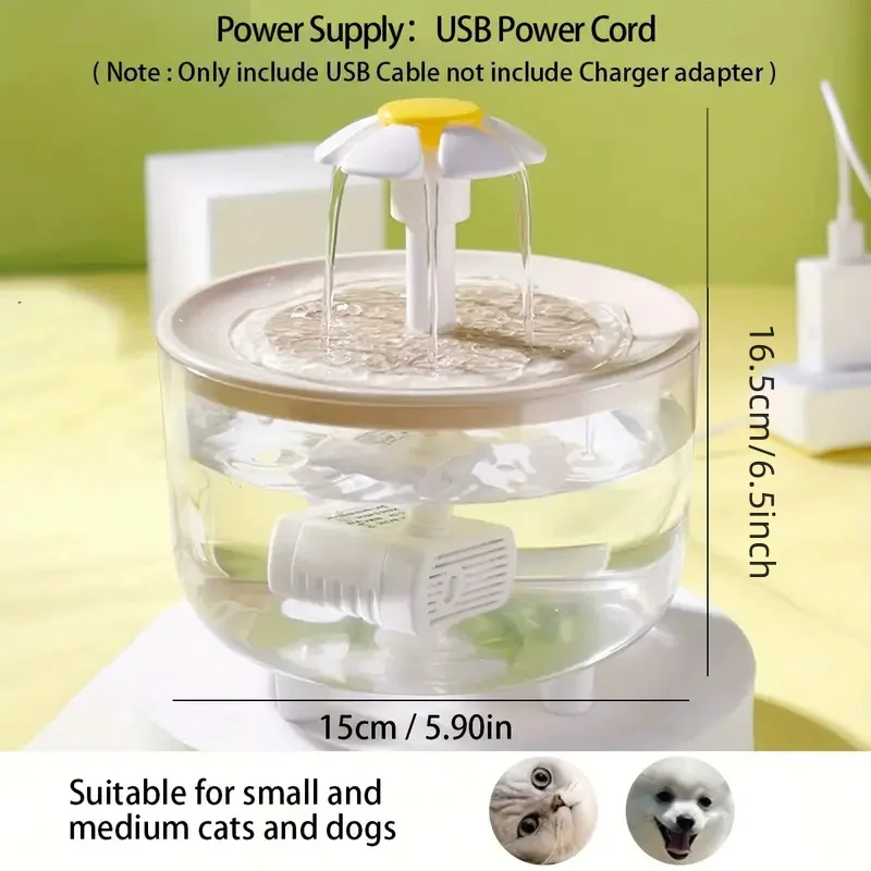 B USB Electric Mute 1.2L Pet Water Fountain Automatic Cat Drink Bowl Filter Pet Drinking Dispenser Drinker For Cats Water Filter