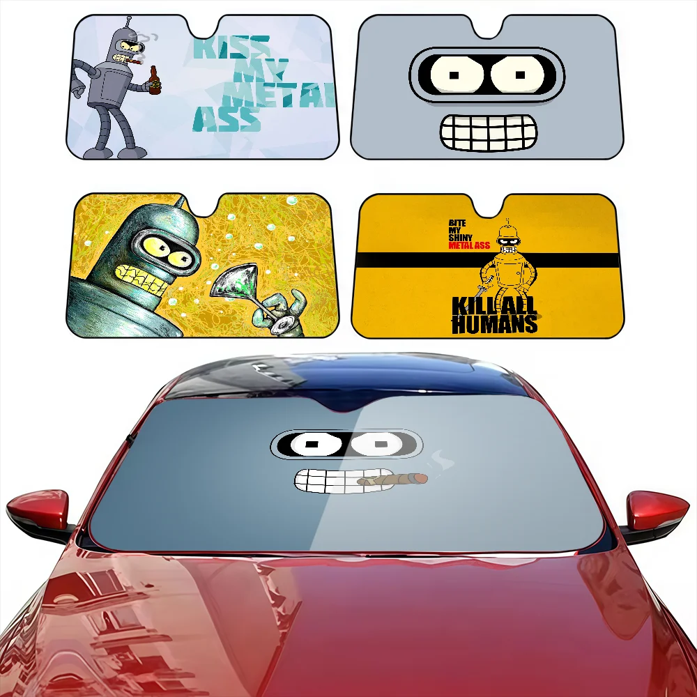 

Cartoon F-Futurama B-Bender Solar Protection Windshield Sunshade Cover Sun Shade Auto Sun Visor Car Covers