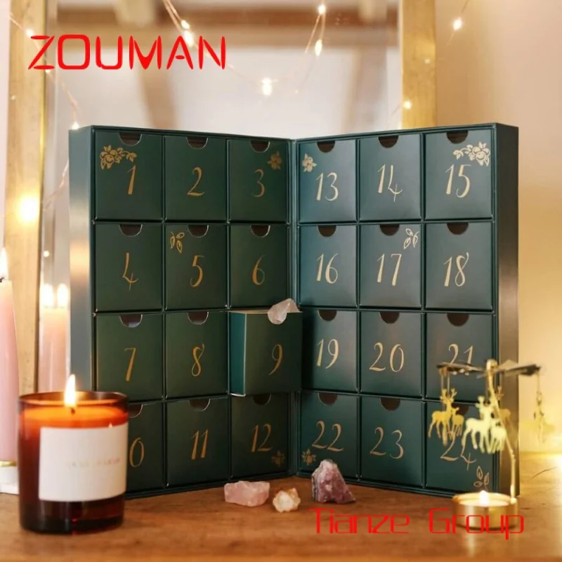 200 pieces, Customization 2025 Luxury Makeup Cardboard Drawer Box Gift Packaging Box Advent Calendar Empty