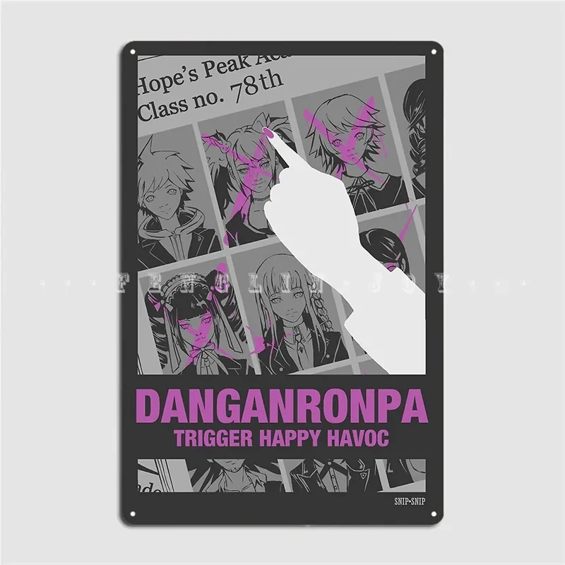 Danganronpa Trigger Happy Havoc Metal Sign Custom Cinema Living Room Pub Garage Wall Decor Tin Sign Posters