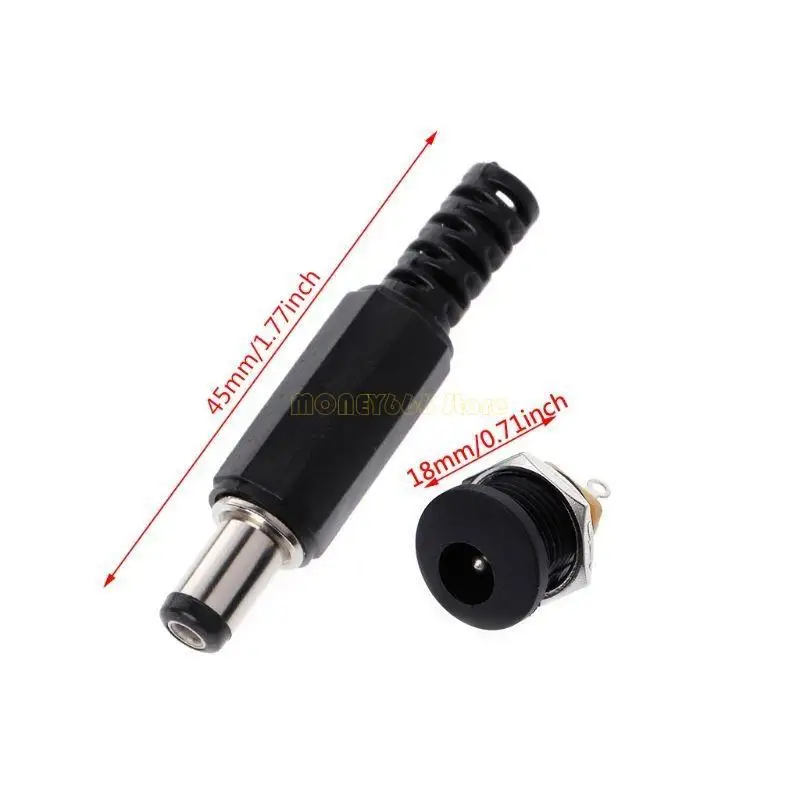 F62C 5 ПКС 5,5 мм x 2,1 мм самца для разъема питания постоянного тока+5 шт.