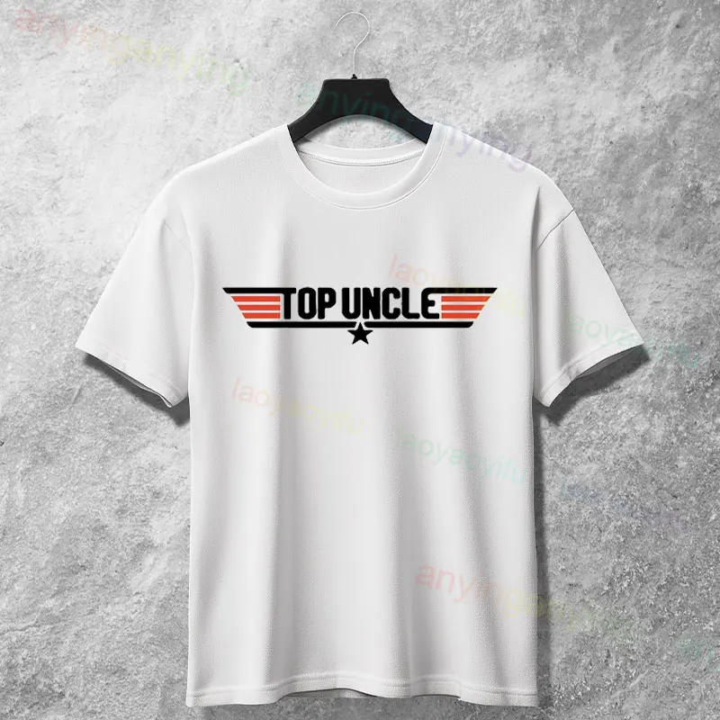 Men's Funny Fashion T-shirt with Uncle Godfather Hero Printed 100% Cotton Short Sleeve Round Neck Casual Tshirt Streetwear