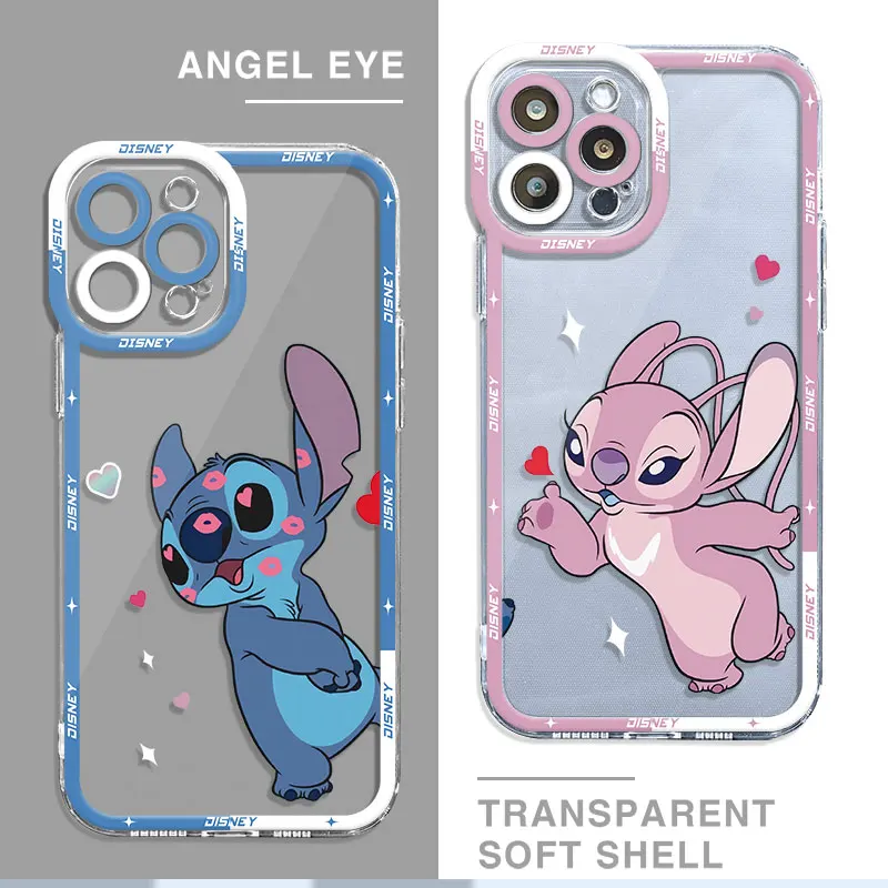 Case For Apple iPhone 11 13 15 14 Pro Max 12 Mini 7 8 Plus XR X XS SE 6 6S Angel Eye Shell Phone Cover Stitch Angel Disney Funda