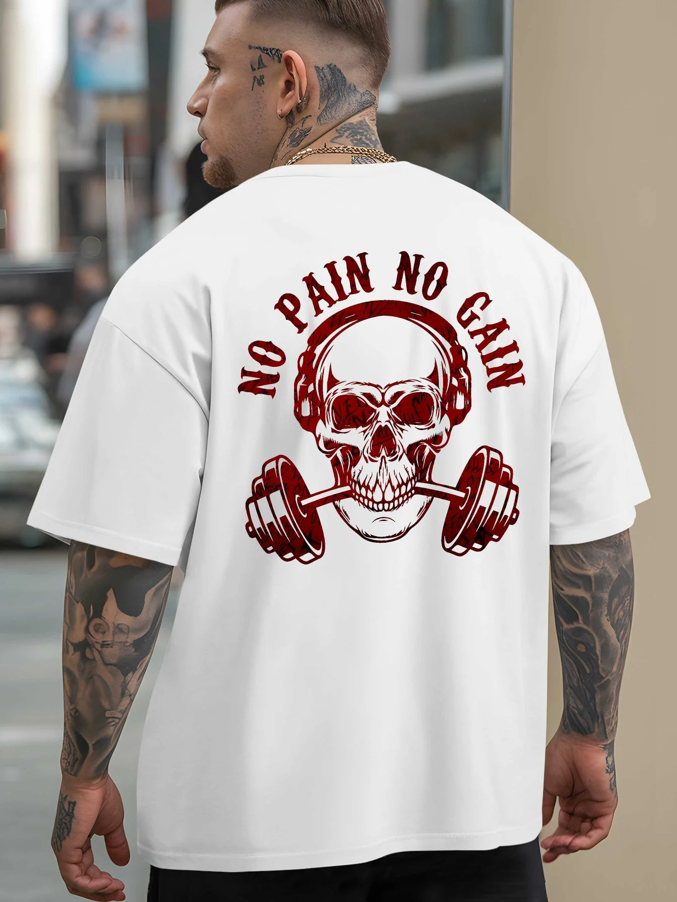 No Pain No Gain T-Shirt Summer Mens Tracksuit O-Neck Short Sleeve Pullover Top Breathable Sportswear Harajuku Fashion Streetwear