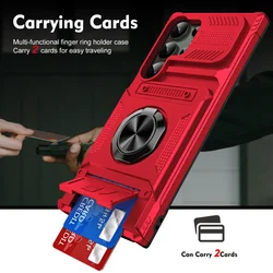 Case For Samsung A14 A15 25 35 55 S24 S23 Ultra Plus FE Magnetic Rotated Ring Kickstand Heavy Duty Drop Protection Wallet Cover