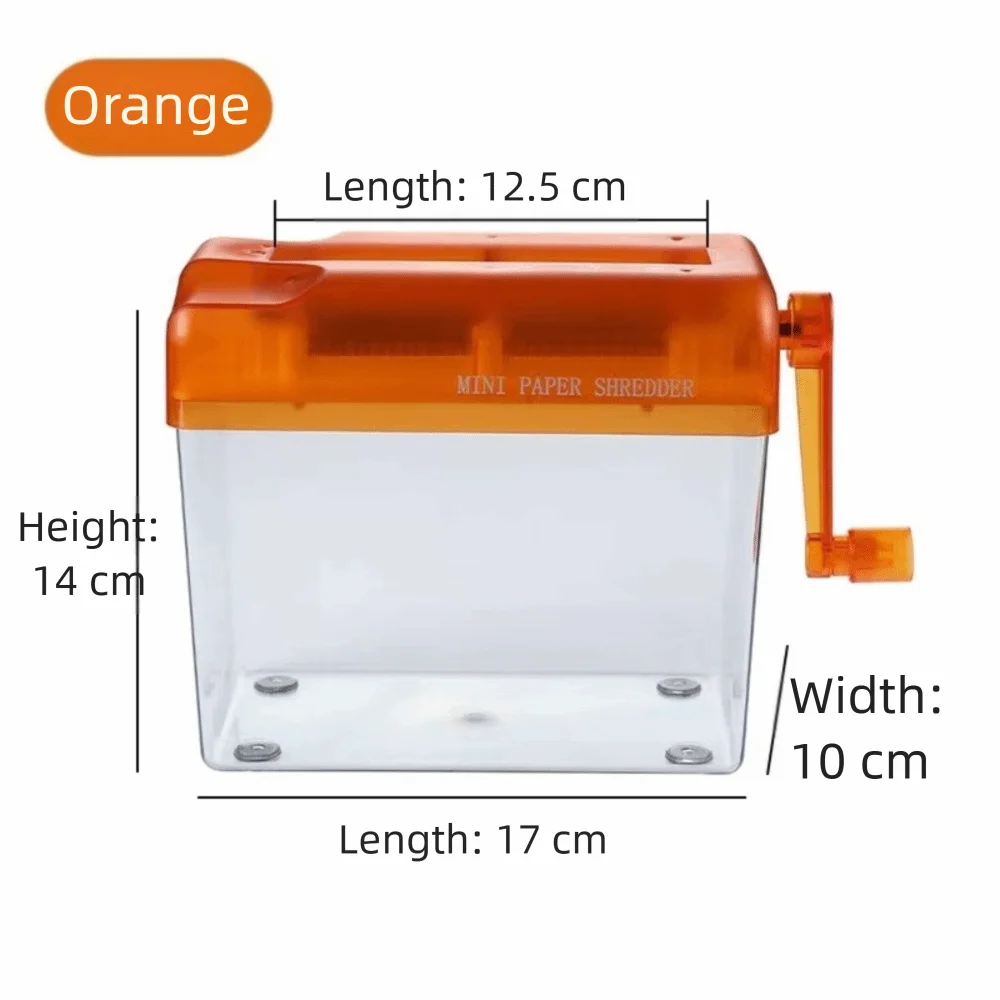 ABS Hand Shredder Mini Transparent Manual Shredder Eco-Friendly Hand Crank Documents Paper Cutting Tool Birthday Gift