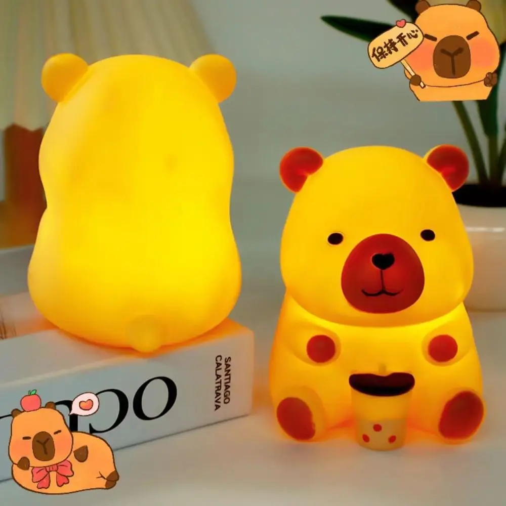 Capybara Shape Capybara Night Light Soft Light Silicone Guinea Pig Night Light Eye Protection LED Capybara Silicone Lamp