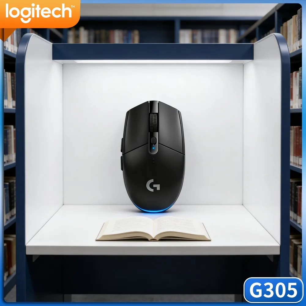 G305 Logitech LIGHTSPEED Advanced Play Mouse,HERO 12000 DPI,6 Remappable Buttons,250‑Hour Battery Life,Suit PC Mac Enthusiasts