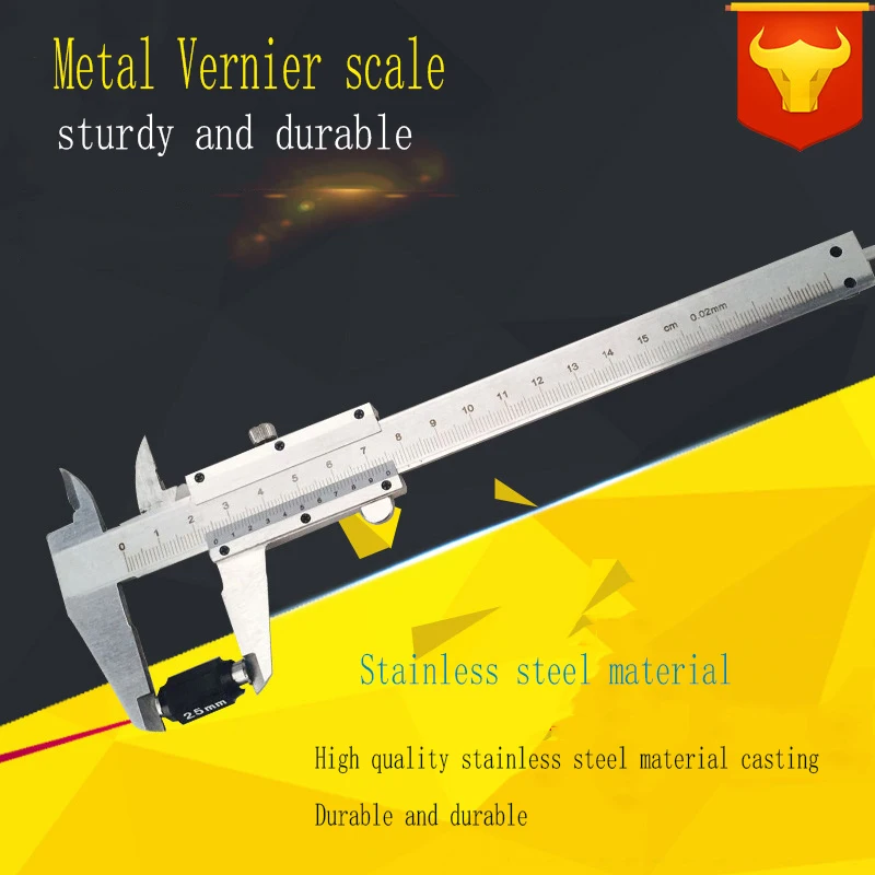 1pcs Metal Carbon Steel Vernier Scale 0-150mm Graduated Measuring  Metal Caliper With Graduated Measuring Tool