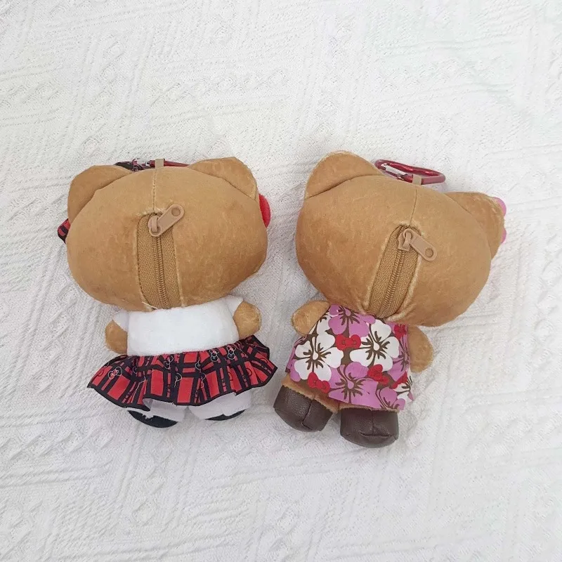 سانريو حروق الشمس تان فتاة حار كيتي الجلد الداكن أفخم دمية المفاتيح محفظة نسائية للعملات المعدنية kawaii القوس موحدة هريرة لينة محشوة الملحقات