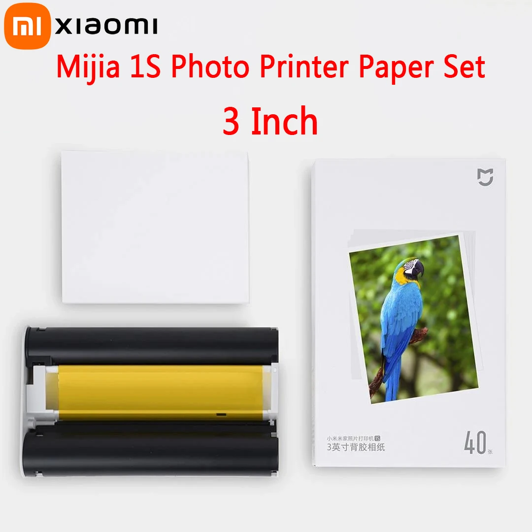 

Xiaomi Mijia 40/80/120 шт. 1S бумага для фотопринтера 3-дюймовая Wi-Fi многофункциональная мини-портативная смарт-приложение управления струйной фотобумагой