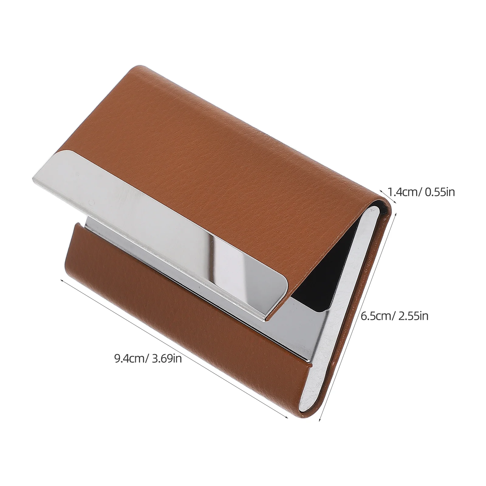 Custodia da lavoro in acciaio inossidabile Custodia sottile in PU per uomo Donna Organizzatore portatile per carte di credito Chiusura magnetica Nome tascabile