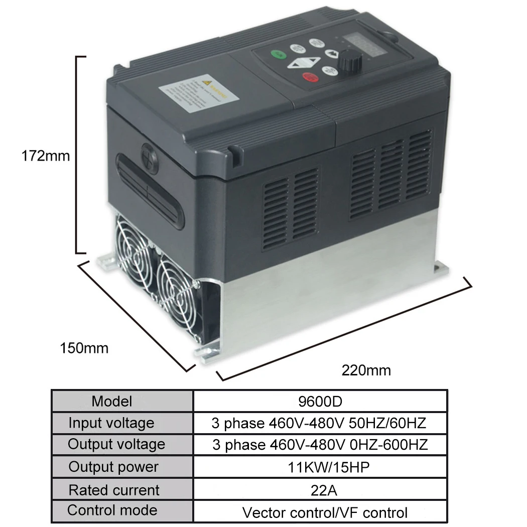 HOT SALE ! 5.5-55KW VFD 460V-480V VFD AC Frequency Inverter Three Phase Input to 3 Phase Output Drives Frequency Converter