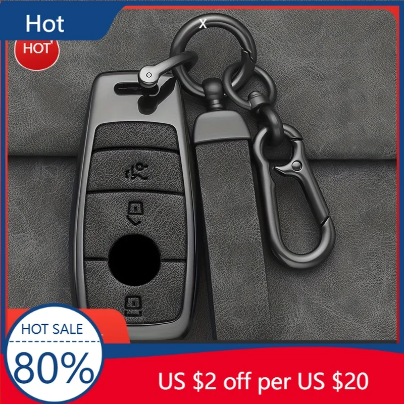 

2026 Hot Car Sticker Car Key Case Cover Protector Shell Fob Accessories For Mercedes Benz A C E S G Class GLC CLE CLA W177 W205