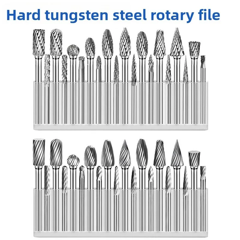 Woodworking Engraving Milling Cutter  3*3mm Carbide Rotary File 3*6mm Tungsten Steel Grinding Head Single Double Grain Mixed Set