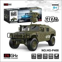 HG P408 1/10 Scale RC U.S. Military Truck 4*4 Crawler Off-road Car Vehicle Model 2Speed ESC Motor Radio Control Toys TH15070