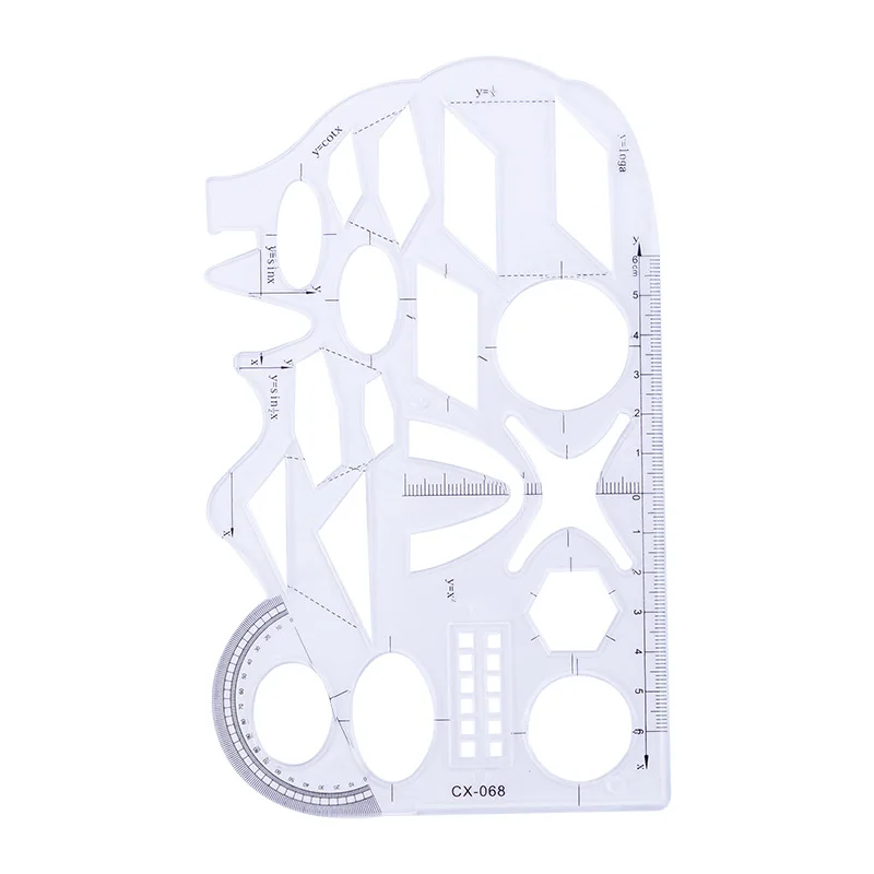 Regla geométrica multifuncional, plantilla de dibujo geométrico, herramienta de medición para escuela, estudiante, oficina, arquitectura