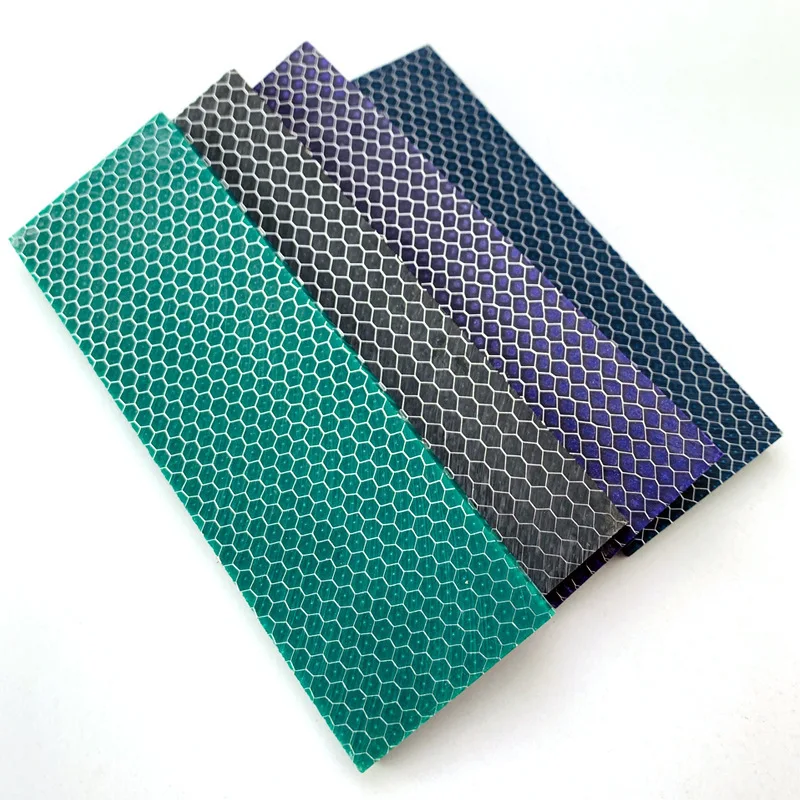 1Pc C-Tek DIY Material Plate - Resin Knife/Slingshot Handle, Snake Grain & Honeycomb Pattern, 120x40x8mm