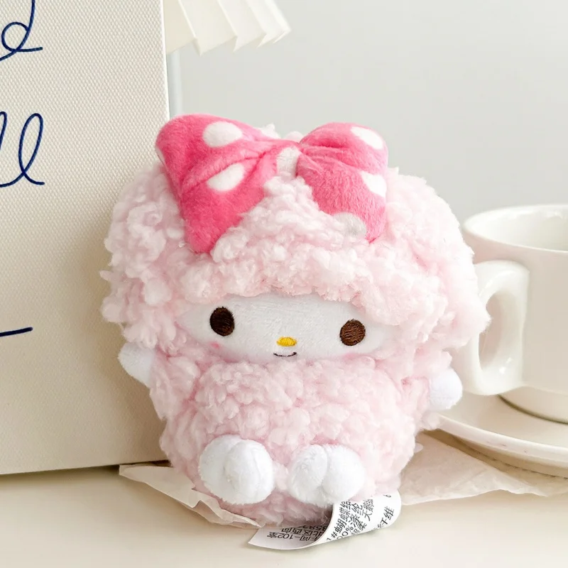 Sanrios Piano Bow My Melody Buttery Peluche Borsa per ragazza Ciondolo Portachiavi per bambola simpatico cartone animato Portafoglio portamonete Kawaii Regalo di compleanno Nuovo