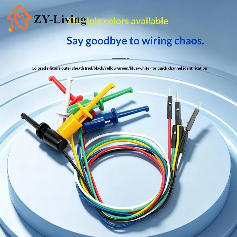 1Pcs Electrical Test Hooks With Male Female Connector Wire Transistor Tester Probe Clip For Multimeter Instrumentation