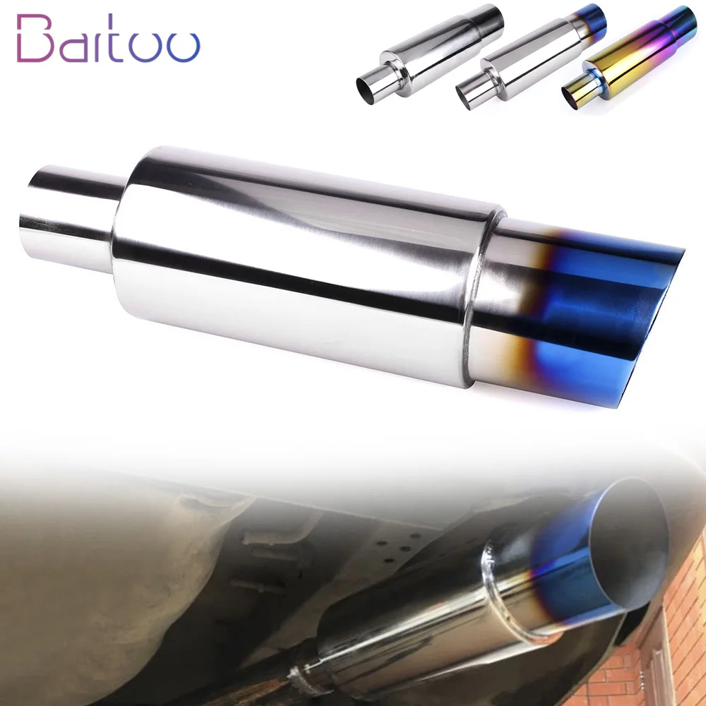 Bartoo-Universal Auto-Auspuffrohr Schalldämpfer Endrohr Edelstahl 57 MM Schnittstelle Auspuffanlage Ende CR1002