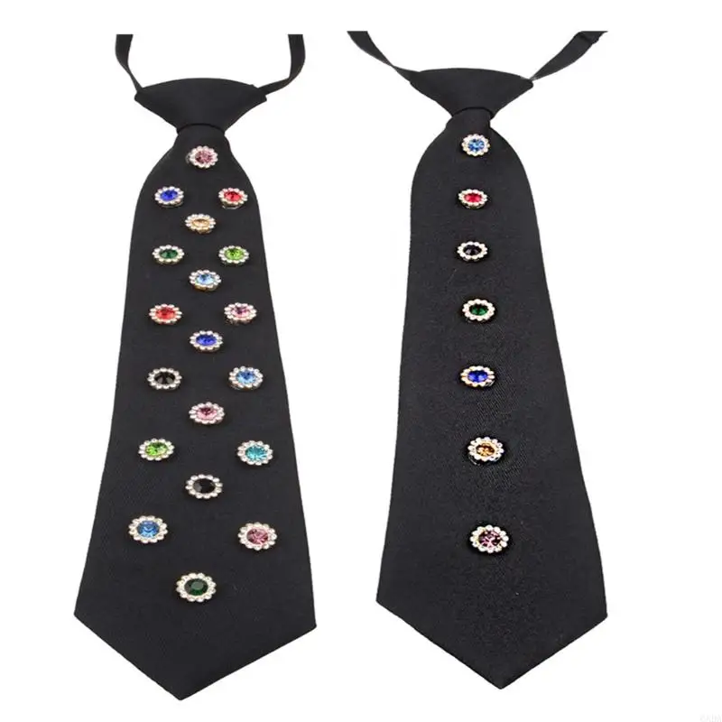 

Simple Tie Flower Pattern Necktie With Twin Layers Soft Washable Polyester For Office Gatherings 6XDA