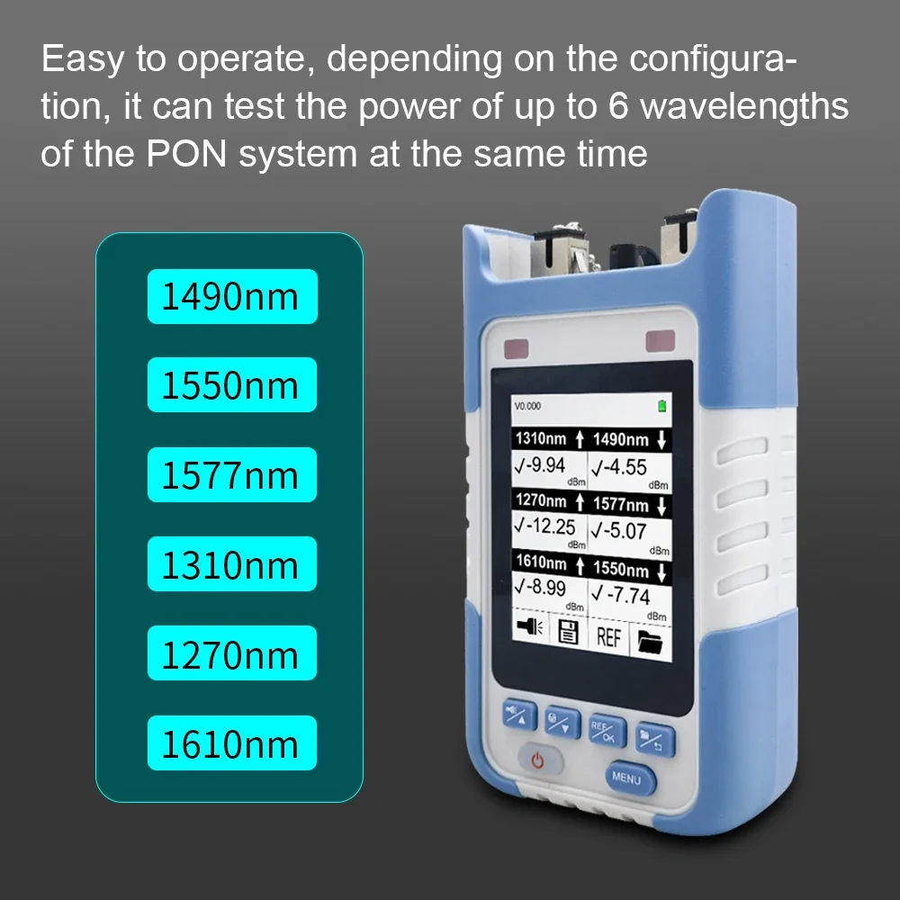

TM583 10G OPM Fiber Optic Power Meter Tester SC UPC APC, PON 1270/1310/1490/1550/1577nm XGPON And RF Network FTTH