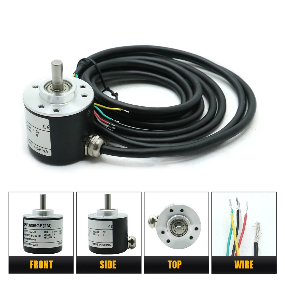 HLTNC ZSP3806 Class IP65 incremental solid axis photoelectric rotary encoder can replace Omron E6B2-CWZ6 for cnc