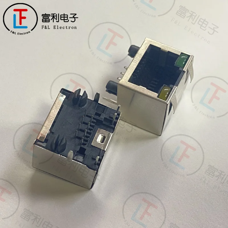 5 шт. RJHSE-5384 /henol 8P RJ45 сетевой порт со стандартной полосой Shrapnel левый зеленый правый желтый