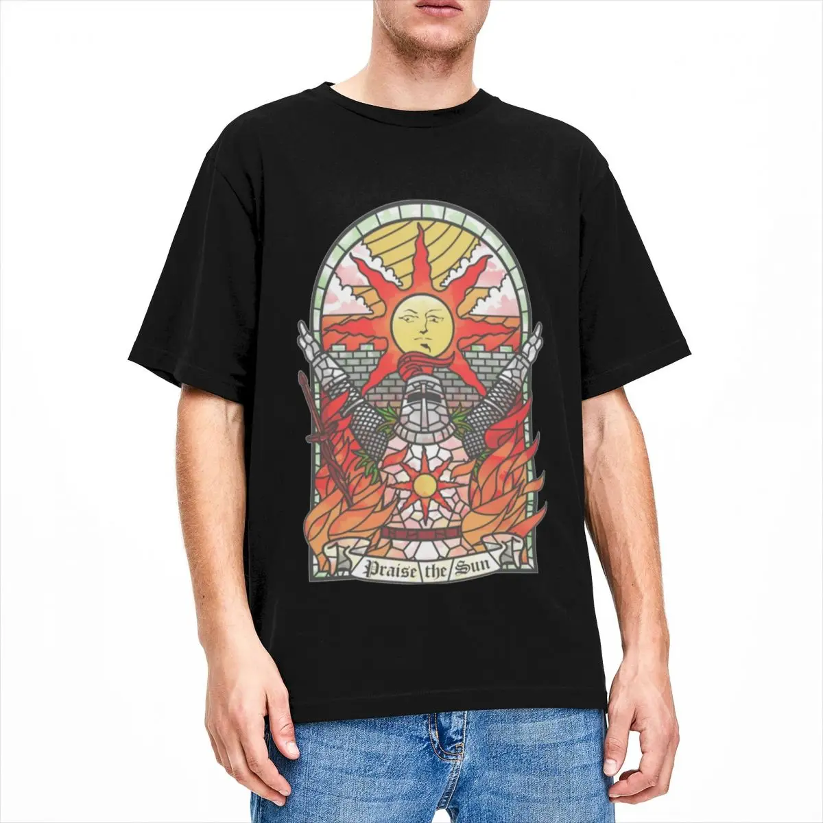 Praise The Sun Dark Souls T Shirt bloodborne game Harajuku T-Shirts Short Sleeve Classic Tshirt Summer Cotton Oversize Top Tees