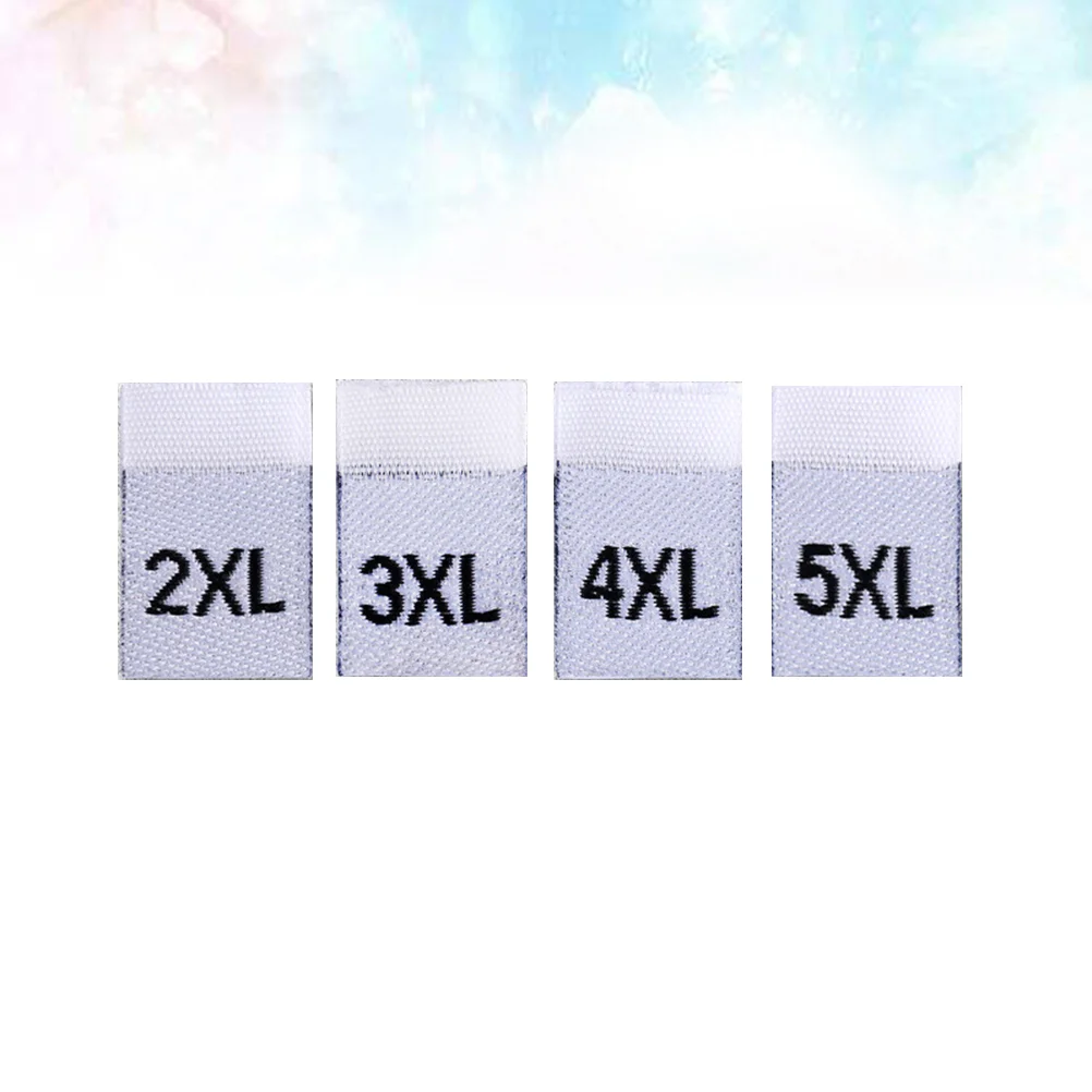 500 PCS Clothing Tags Size Label Labels Clothes Women's Black Polyester Shirt Xs