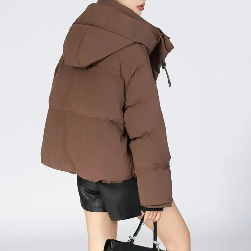 Kurze Warme Mit Kapuze Mantel Verdickt Frauen Unten Jacke 2025, Neue Winter Temperament Casual Hohe Qualität frauen Unten Jacke h643