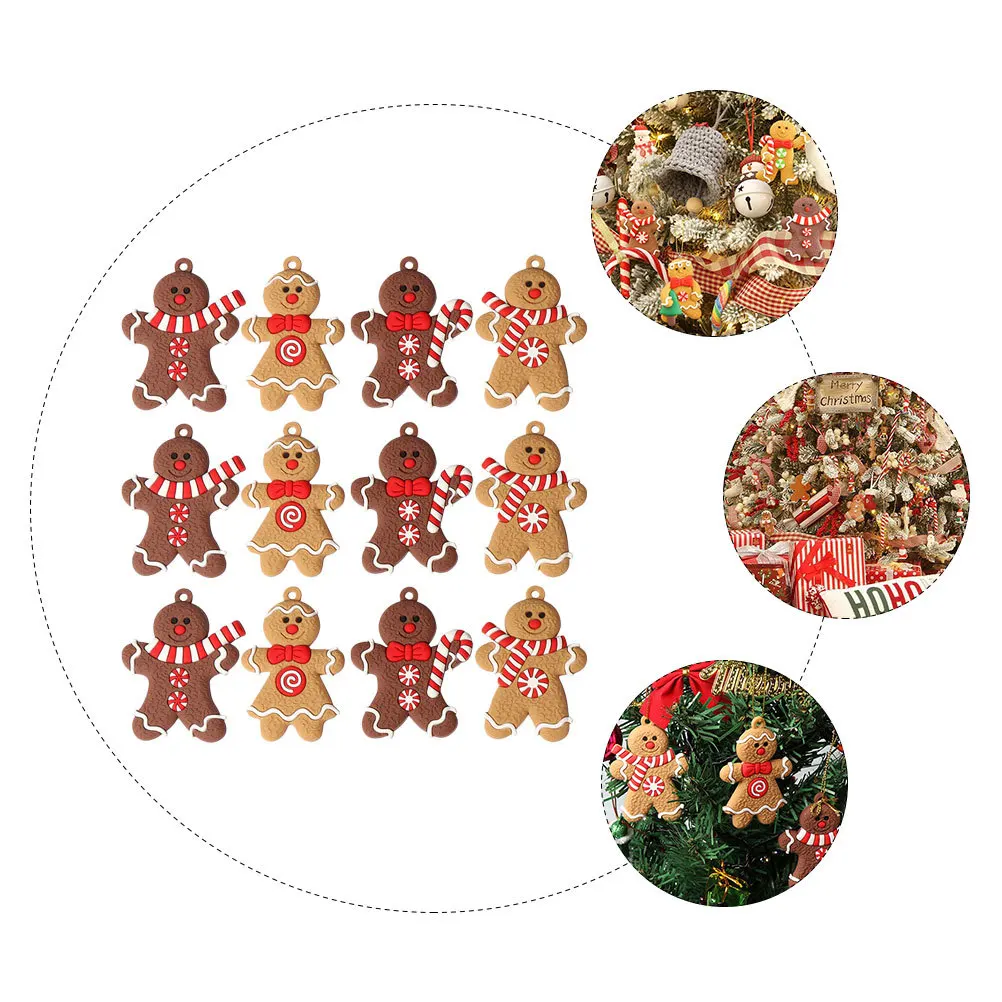 

12 Pcs Frends Christmas Ornament Gingerbread Ornaments Hanging for Tree Man Charm
