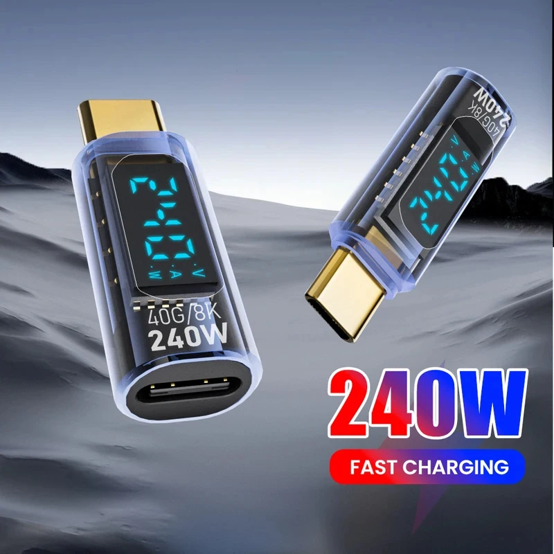 240W 5A USB4 Digital Display Cable, Type-C to Type-C OTG Supports 8K Video Transfer – Compatible with iPhone 15, Samsung, Tablet