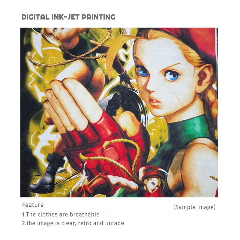 Street Fighter Ken Ryu Guile T Shirt Pc Fighting Games Vintage Washed Tops Tees Hip Hop Short Sleeve Oversized T-shirt Cotton