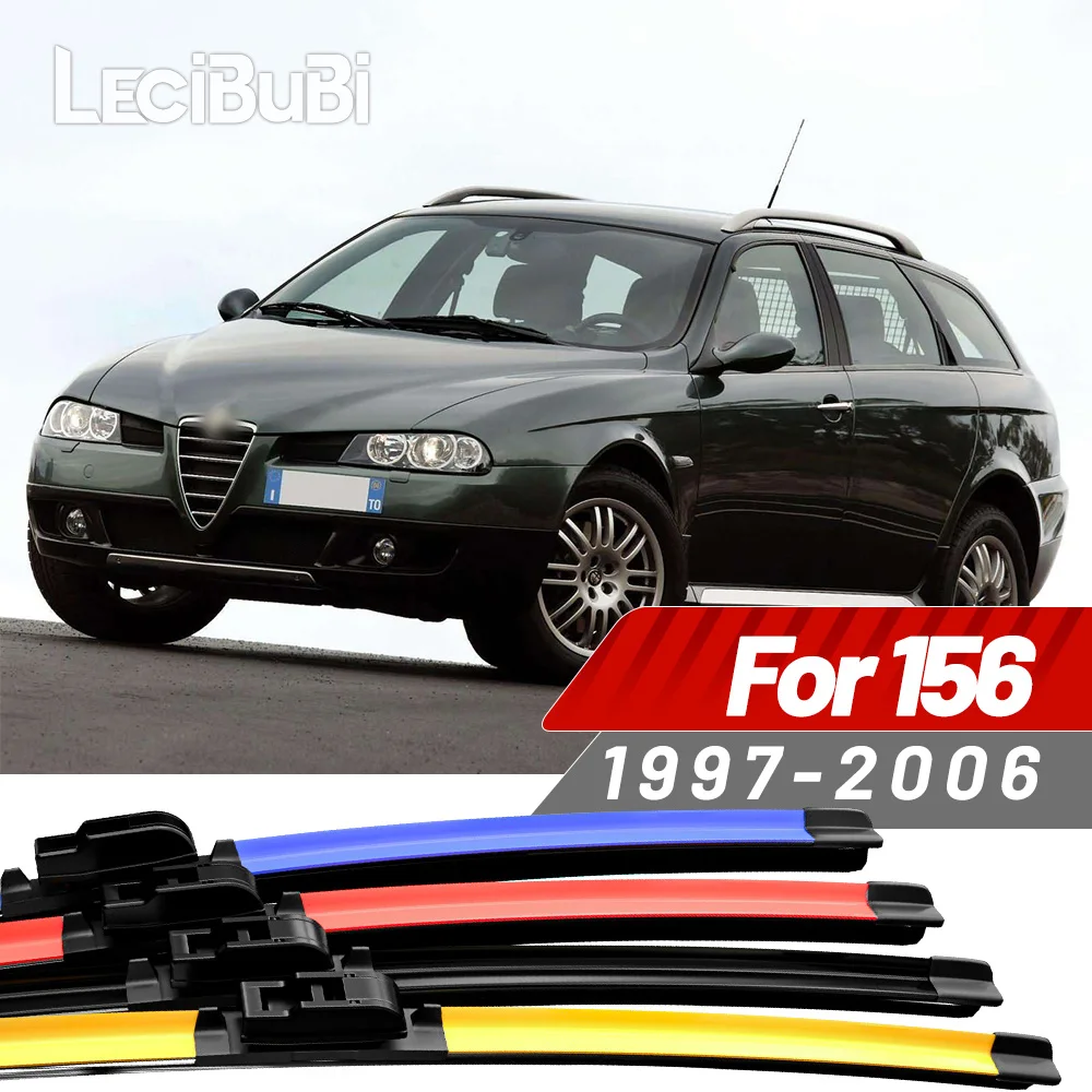 2 uds para Alfa Romeo 156 1997-2006 1998 1999 2000 2001 2002 2003 2004 2005 limpiaparabrisas delantero limpiaparabrisas