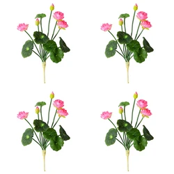 4pc/lot Beautiful Silk Mini Artificial Lotus Flowers Wedding Home Table Decoration Bouquet Arrange Fake Plant Valentine's Day