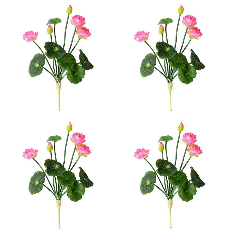 4pc/lot Beautiful Silk Mini Artificial Lotus Flowers Wedding Home Table Decoration Bouquet Arrange Fake Plant Valentine's Day