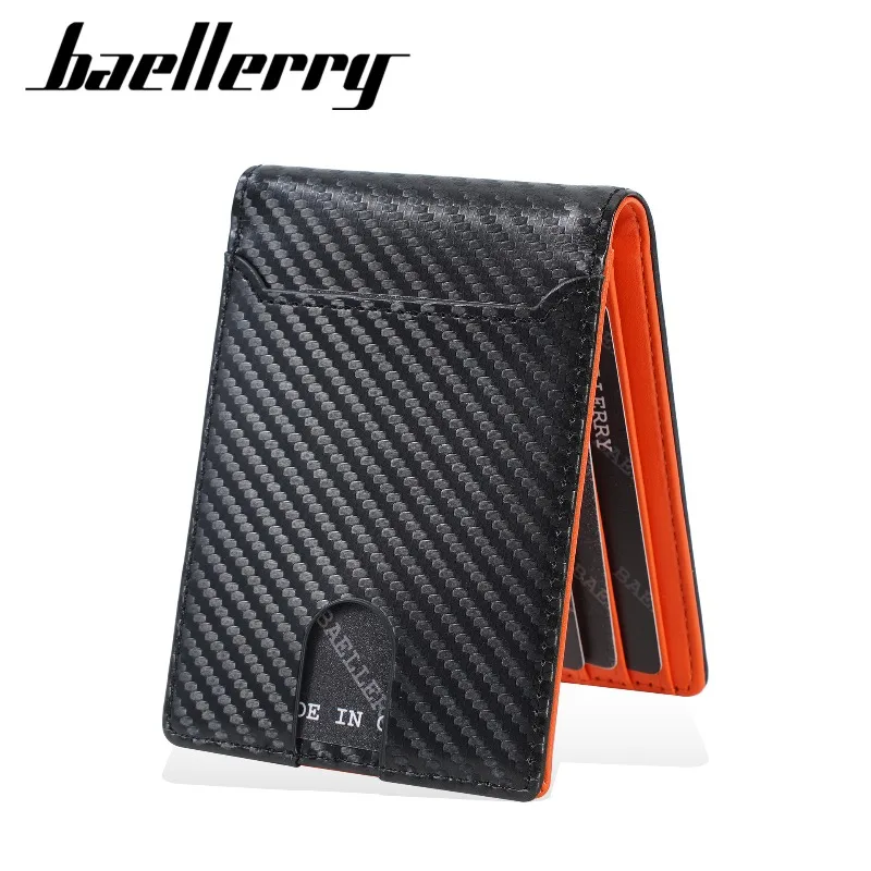 

Baellerry Rfid Carbon Fiber Wallets Man Card Holder Money Bag Slim Thin Mini Wallet Male Small Short Purse Black Walet for Men