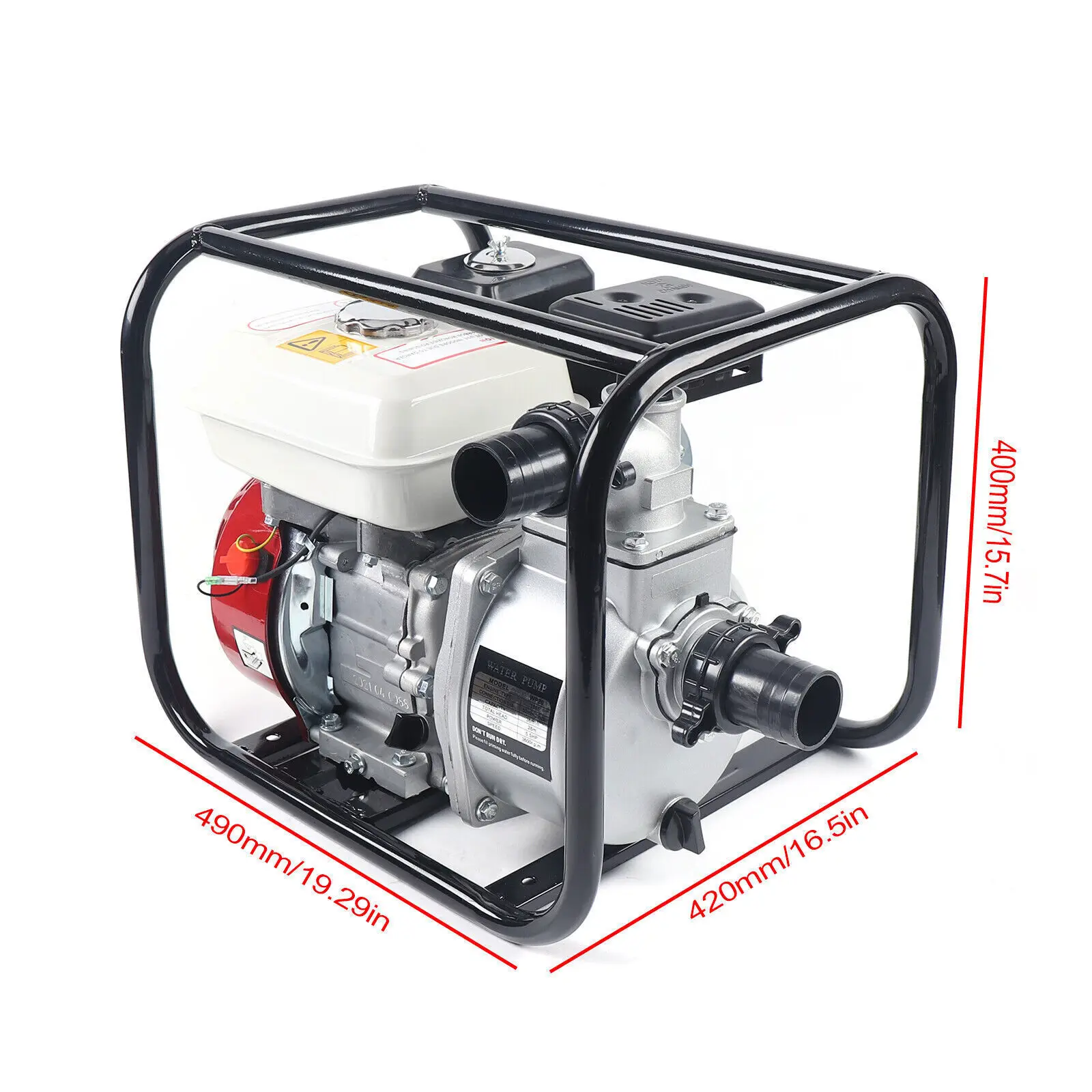 6.5HP 210cc Gas Gasoline Water Pump Four-stroke Petrol Garden Irrigation Manual Water Pump Low Noise for Agricultural Irrigation