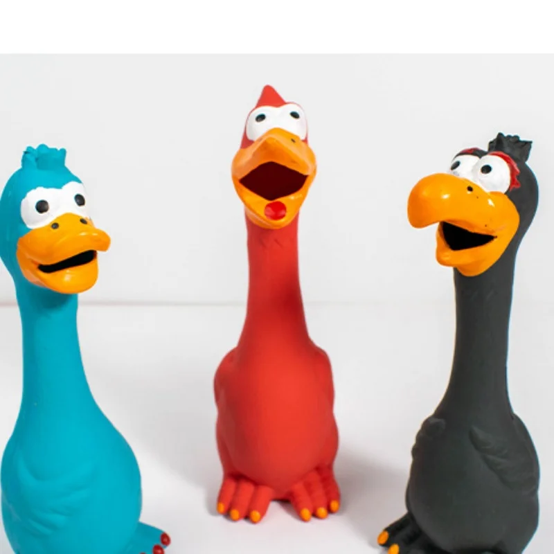 

Pets Dog Toys Screaming Chicken Squeeze Sound Toy Rubber Pig Duck Squeaky Chew Bite Resistant Toy Puppy Training Interactive