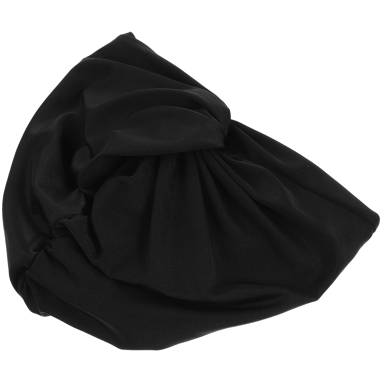 

Swimming Cap Beach Hat Bonnet Universal Women Pleated Lined Black Water for Women's