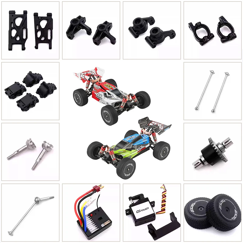 RC قطع غيار السيارات WLtoys 144001 1/14 RC قطع غيار السيارات سيارة سيرفو استقبال المحرك/ذراع التأرجح/غطاء جسم السيارة شل/محرك رمح/الإطارات #1