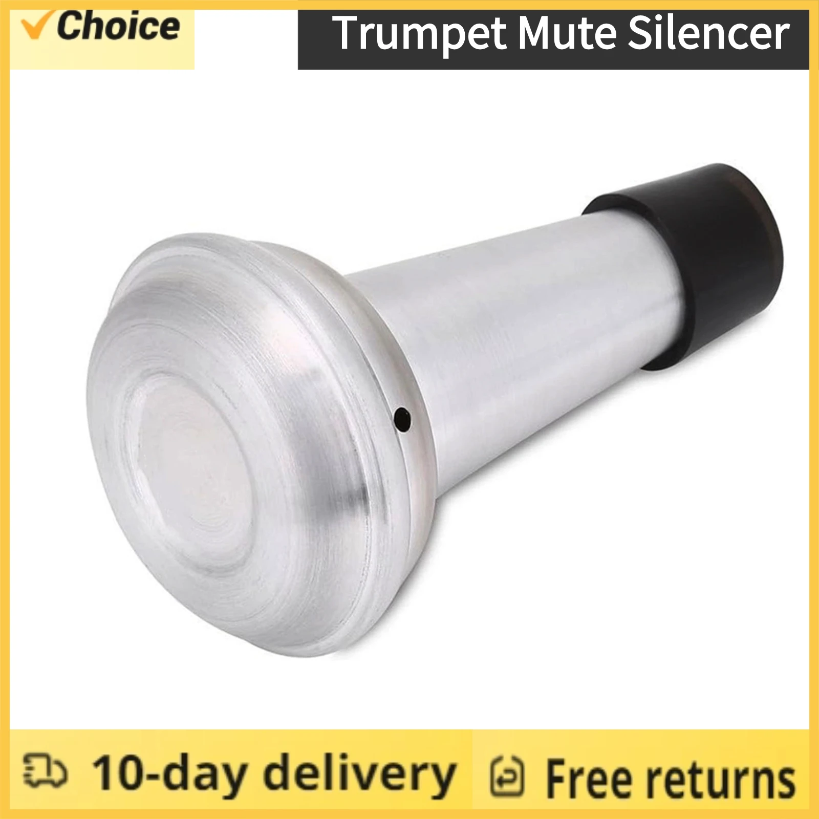 Trumpet Mute Silencer Aluminum Alloy Mute for Trumpet Noise Reducer Anti-disturbance Weak Sound Dampener with Rubber Edge